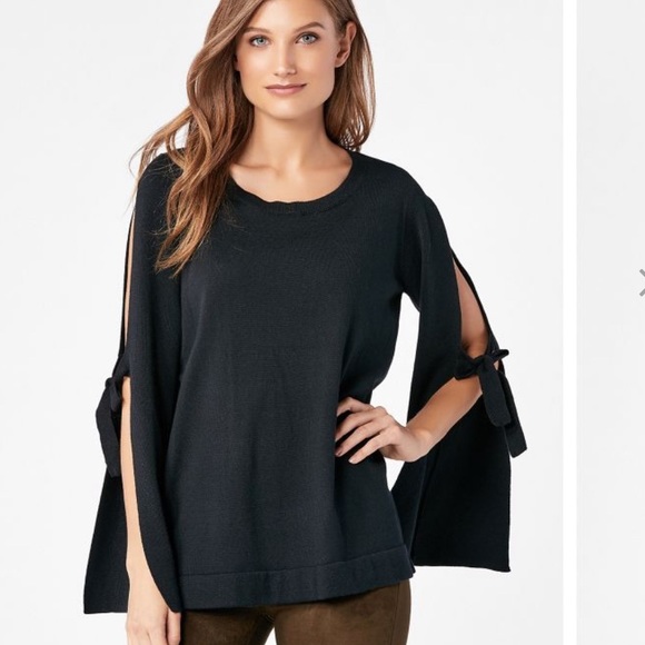 NWT Knit Sweater w/ Open Slit Sleeves & Tie detail - Picture 3 of 8